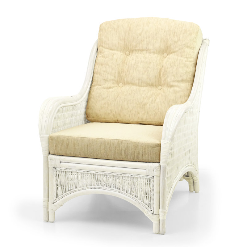 Boba Upholstered Armchair, White, Cream Polypropylene/Olefin