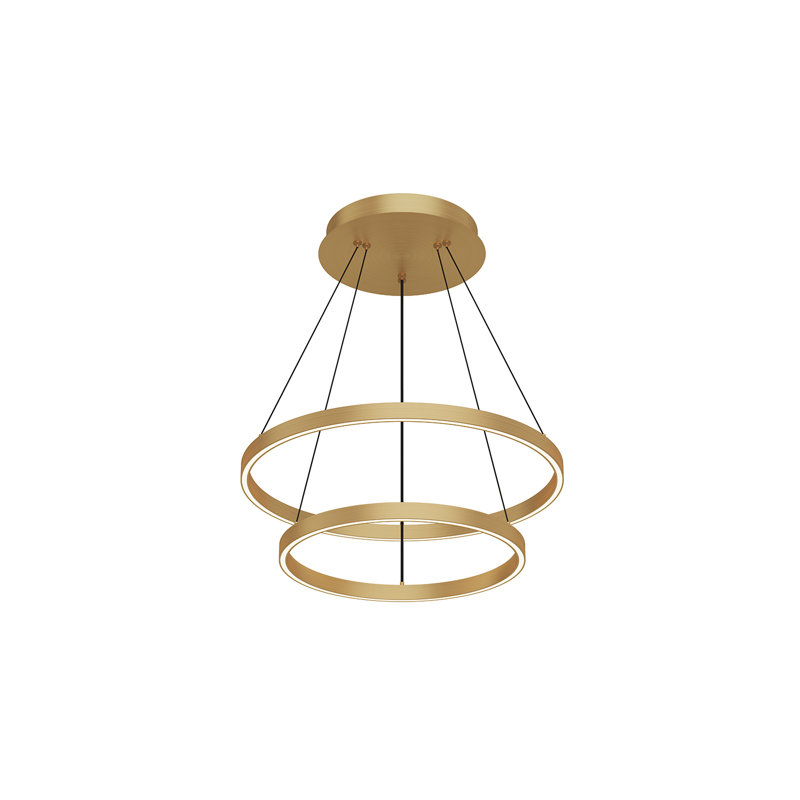 Lustre 2 lumières Cerchio, Or brossé, H 1,38 po x l 23,63 po x P 23,63 po