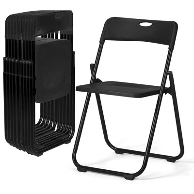 Ensemble de chaises pliantes en métal noir pour patio (ensemble de 10)