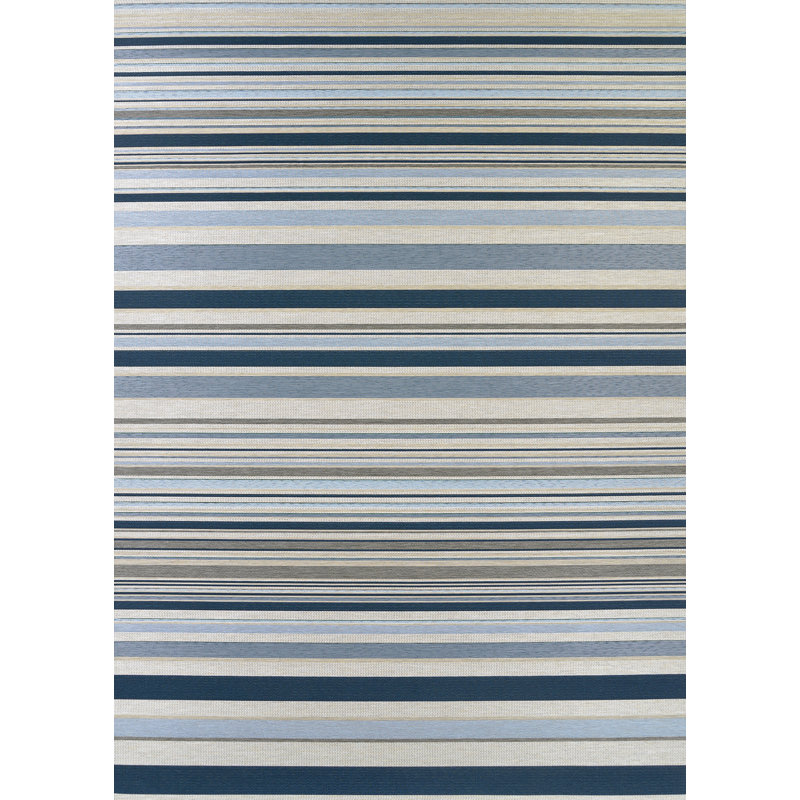  Tapis rayé bleu marine Latitude Run® Comley, 54 po x 78 po