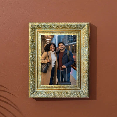 Antique Gold 3 PCS Heritage Style Picture Frame for 8" x 10" Photos and Wedding Photo Display