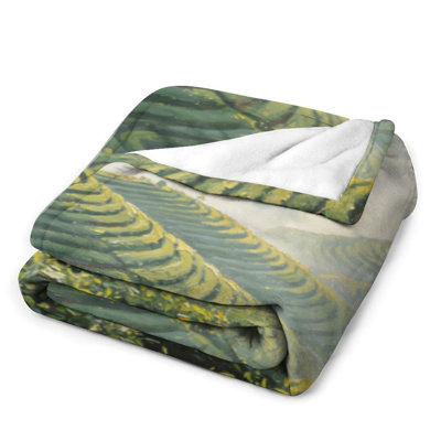 Hills Painting Luxury Flannel Throw Blanket, Soft Warm Fuzzy Blanket for Living Room Sofa Bed Home Decor