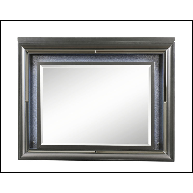 Miroir à finition grise avec DEL
