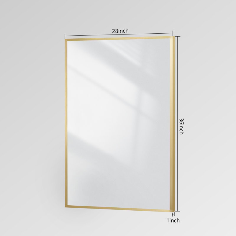 Lesamuel Wall Mounted Vanity Mirror w/ Aluminum Frame for Bedroom, Entryway, Living Room