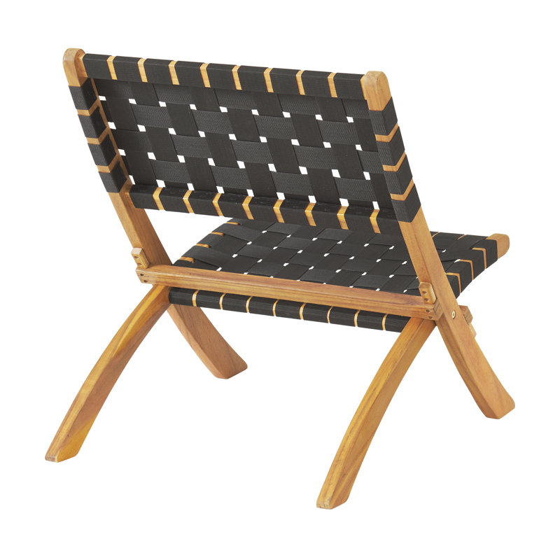 Barre 3-Piece Acacia Wood and Black Woven Outdoor Bistro Set