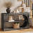 55" Farmhouse Console Table,3-Tier Large Capacity Long Entryway Table Sofa Table with Oval Hollowed Out-924722118