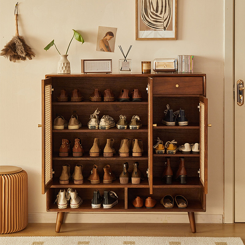 23 Pair Shoe Storage Cabinet, Dark Brown