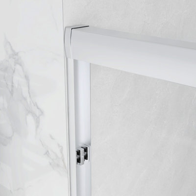 50-54" x 72" Aluminum Frame Double Sliding Shower Door, Tempered Glass with Explosion Proof Film,"1/4 (6 mm), Stainless Steel handle,Brushed Nickel