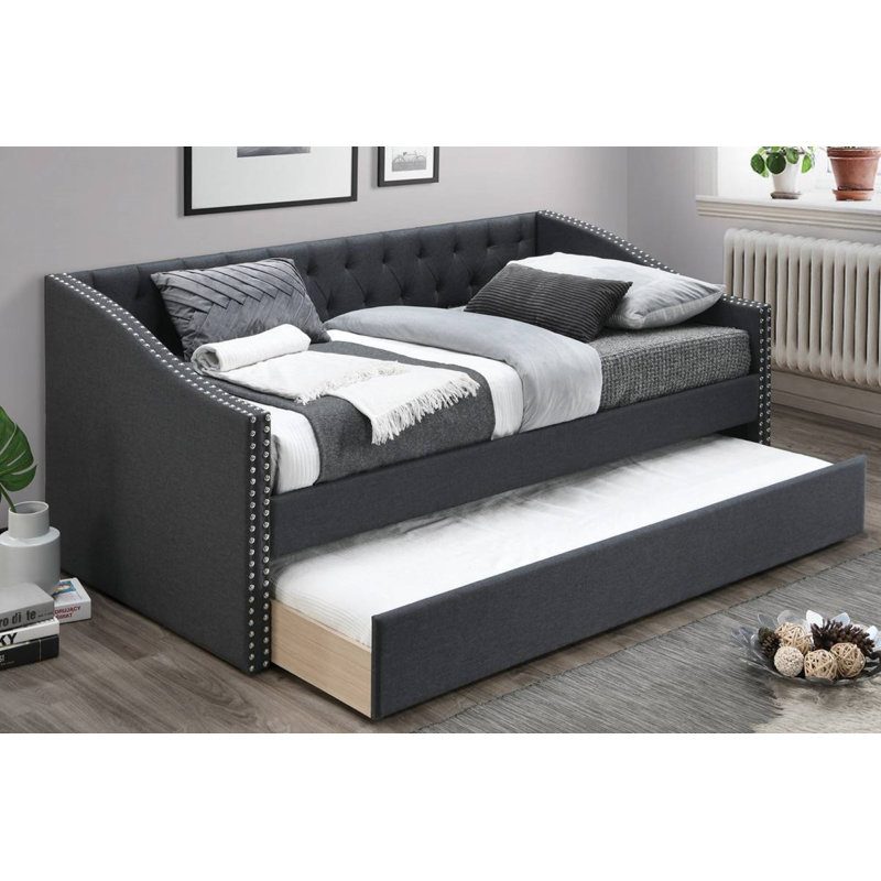 Upholstered Daybed, Charcoal