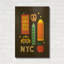 «City Fun NYC» par Ann Kelle, art mural en métal doré, 24 po x 36 po-133651066