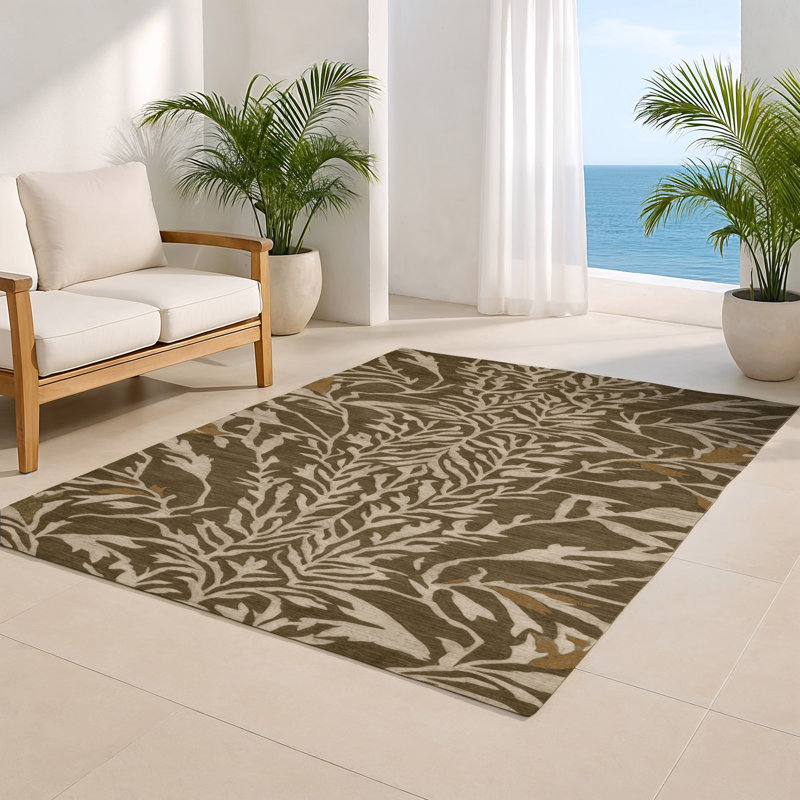 Tapis d'intérieur et d'extérieur brun Nature, Rectangle 5 pi x 7 pi