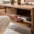 Rectangular solid wood coffee table living room