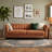 85.65” Tufted Chesterfield Faux Leather Sofa With Solid Wood Frame-649317895