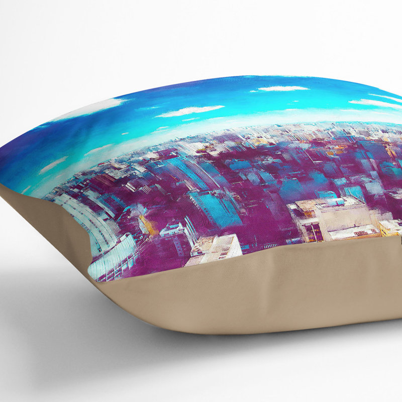 Sao Paulo Brazil Skyline Cushion with Filling, Stone, 40cm H x 40cm W x 15cm D