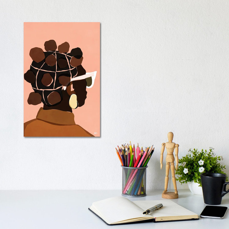 Ébène par Brie Nicole-impression d’art graphique, Toile tendue, Pas de tapis, H 12 po x l 8 po x P 0,75 po
