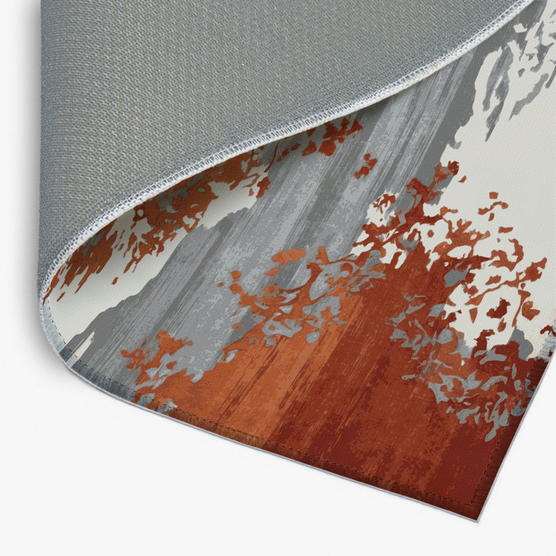Tapis intérieur et extérieur brun Watercolor, Rectangulaire 2 pi x 3 pi