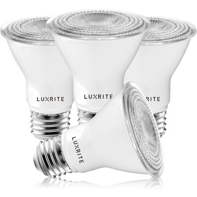 7 Watt (50 Watt Equivalent), PAR20 LED, Dimmable Light Bulb, E26/Medium (Standard) Base -  Luxrite, LR31604-4PC