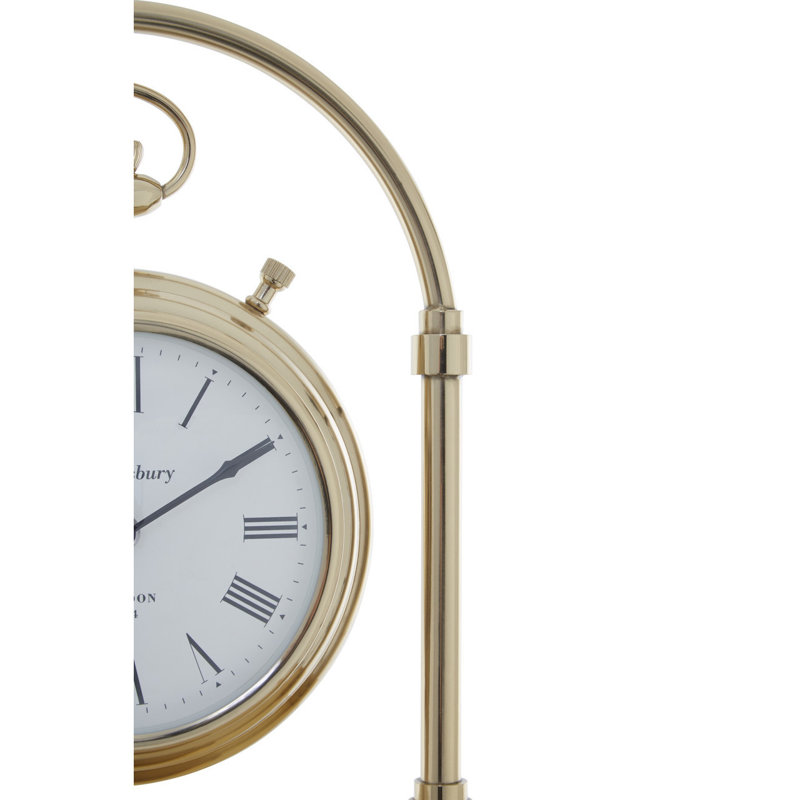 Hampstead Roman Numeral Metal Quartz Movement / Crystal Tabletop Clock in