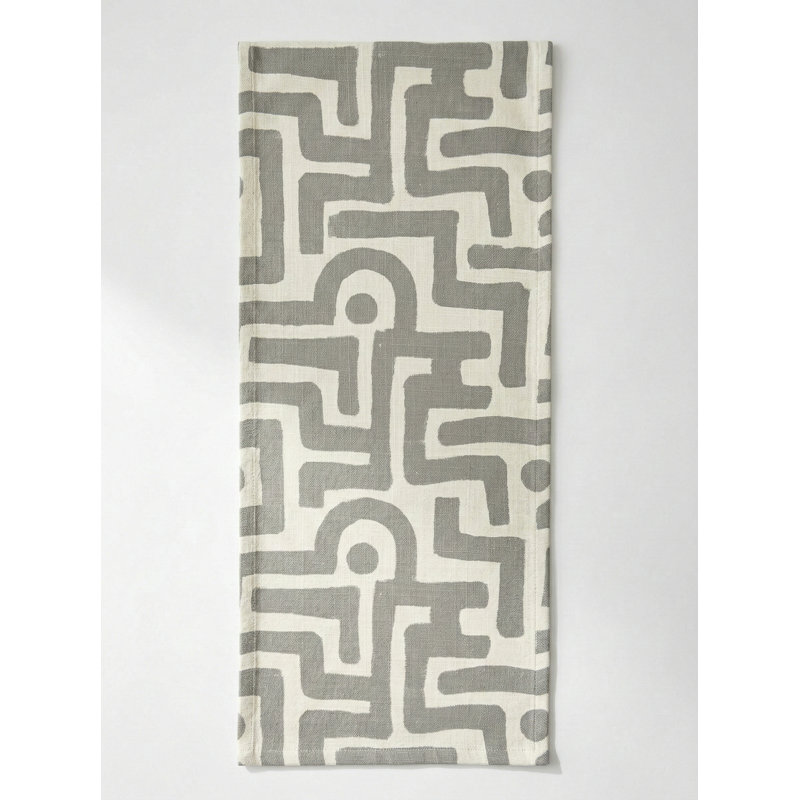 Chemin de table intérieur / extérieur gris clair Nomad Maze 14 x 72 po, Light Grey