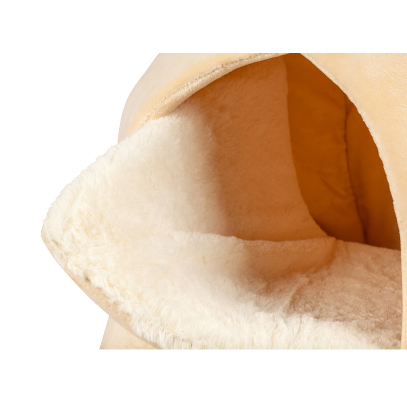 Beige Sisal and Faux Fleece Cat Condo Tree
