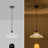 1-Light Dome Ribbed Glass Texture Pendant Light-130737680