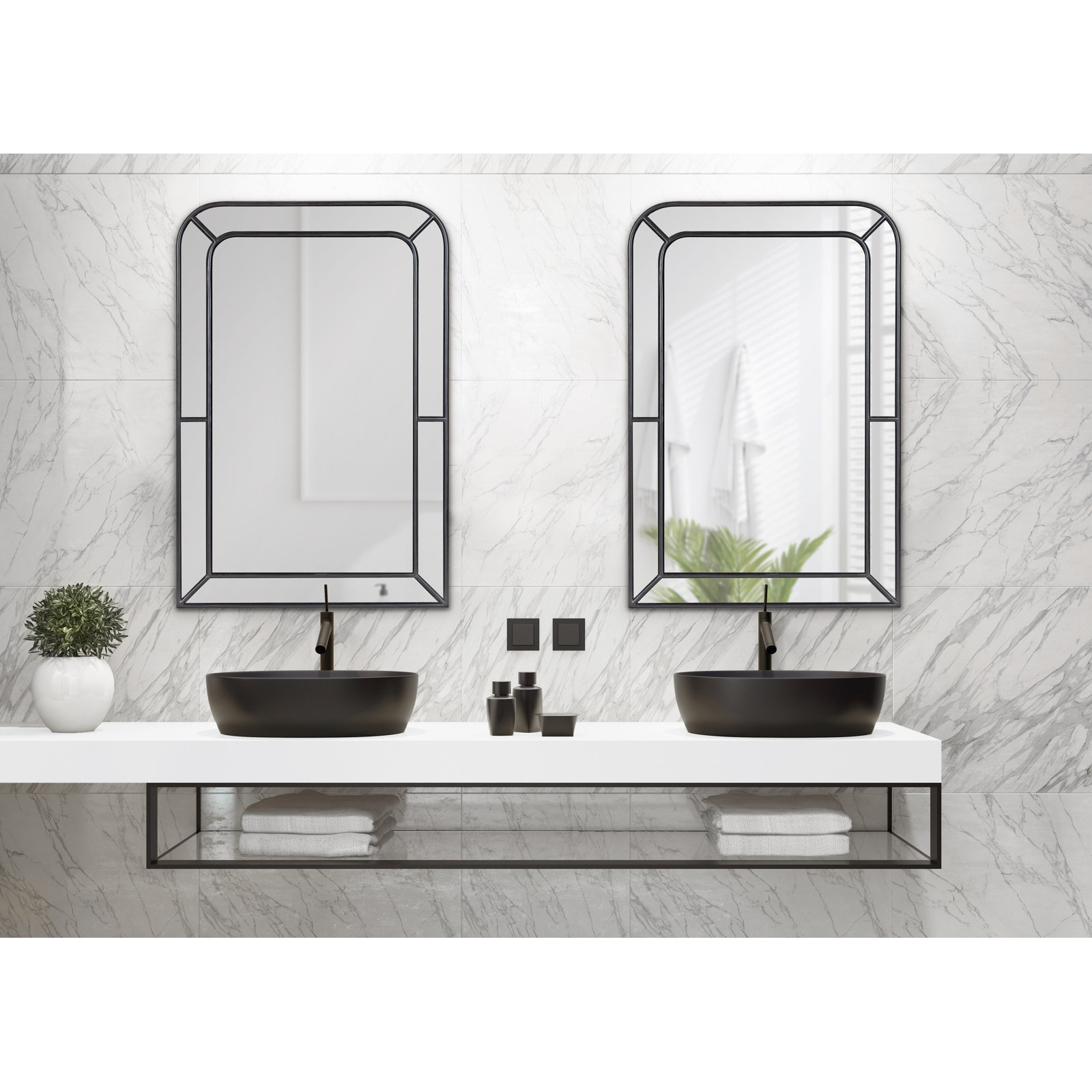 Camari 20" Accent Mirror, Black