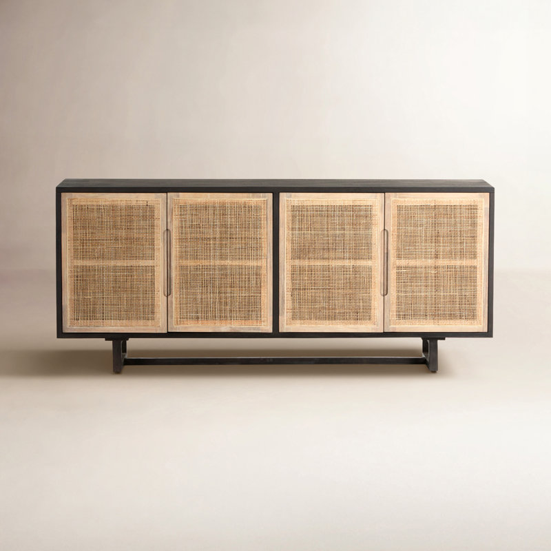 Clarita 72'' W Solid Wood Sideboard, Black