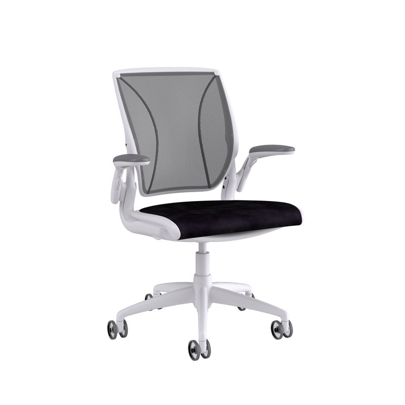Mesh Task Chair, Pinstripe/White, Monofilament Stripe/Platinum, Gray