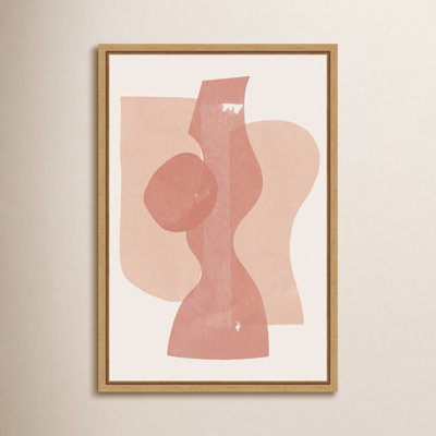 Peach Paper Cut Composition No 1 by The MIUUS STUDIO Framed Canvas Wall Art Print
