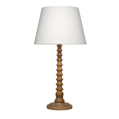 Eze Wood Table Lamp with Linen Shade