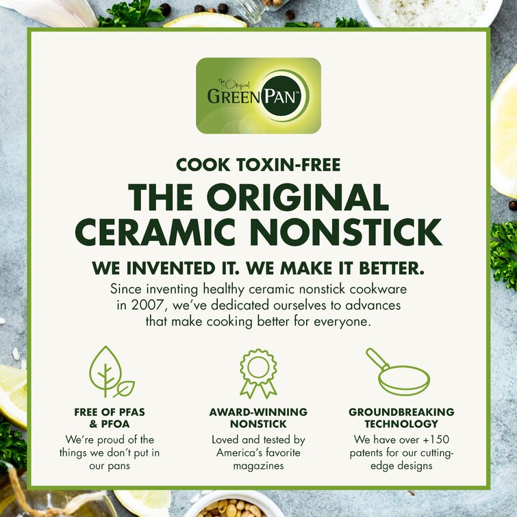 GreenPan SearSmart Healthy Ceramic Nonstick 2qt Saucepan with Lid