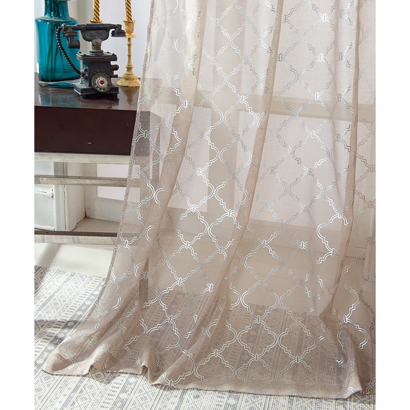 Mcardle Semi Sheer Curtain Single Panel, Taupe