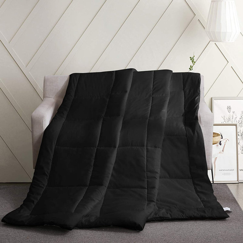 Édredon en duvet synthétique toutes saisons, Grand, Noir
