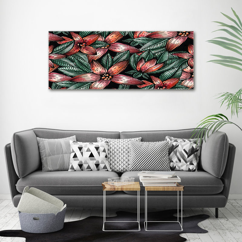 Floral pattern 1 Piece Wrapped Canvas Wall Art