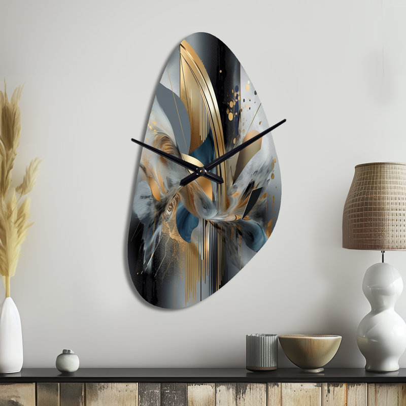 Horloge murale en forme de marbre Soft Soft Abstract II - horloge murale, Moyenne