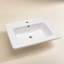 Plateau de meuble-lavabo simple blanc 28 po x 19 po avec 1 trou de robinet et trop-plein (lavabo seulement)
