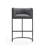 Cosmopolitan Mid-Century Modern Vegan Leather Upholstered Metal Bar Stool in Weathered Gray-150971126-150751843