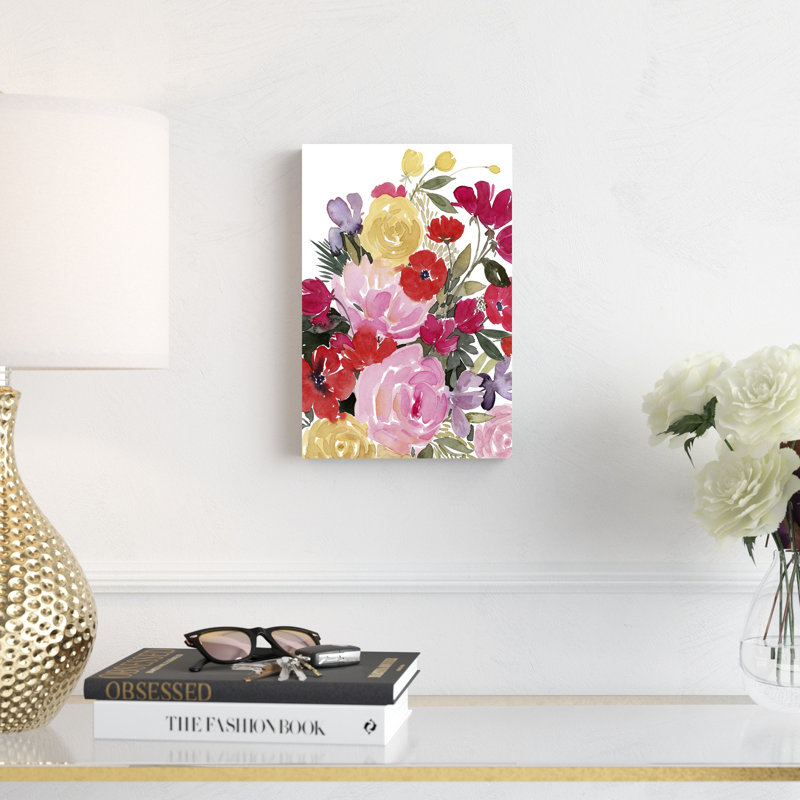 «Rainy Day Bouquet I», peinture sur toile, H 12 po x l 8 po