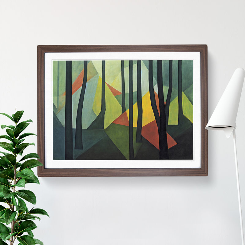 A Bold Abstract Forest - Single Picture Frame Painting, Walnut, 25cm H x 34cm W x 2cm D