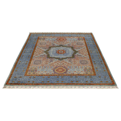 5x7 Multicolor and Purple Turkish Tribal Rug