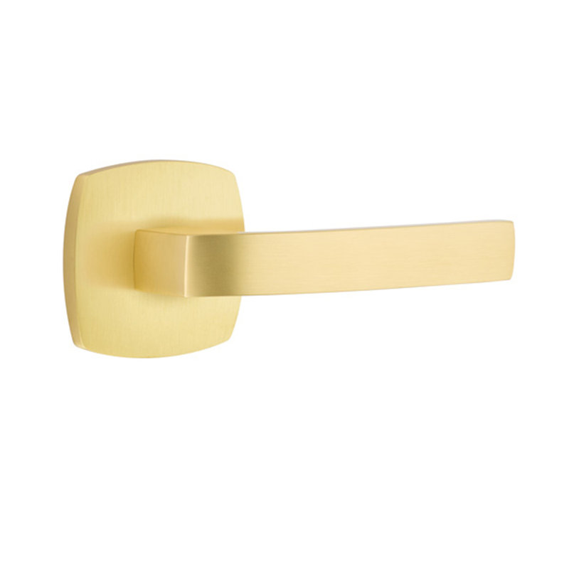 Poignée de porte avec rosette Breslin, Gauche, Laiton satiné
