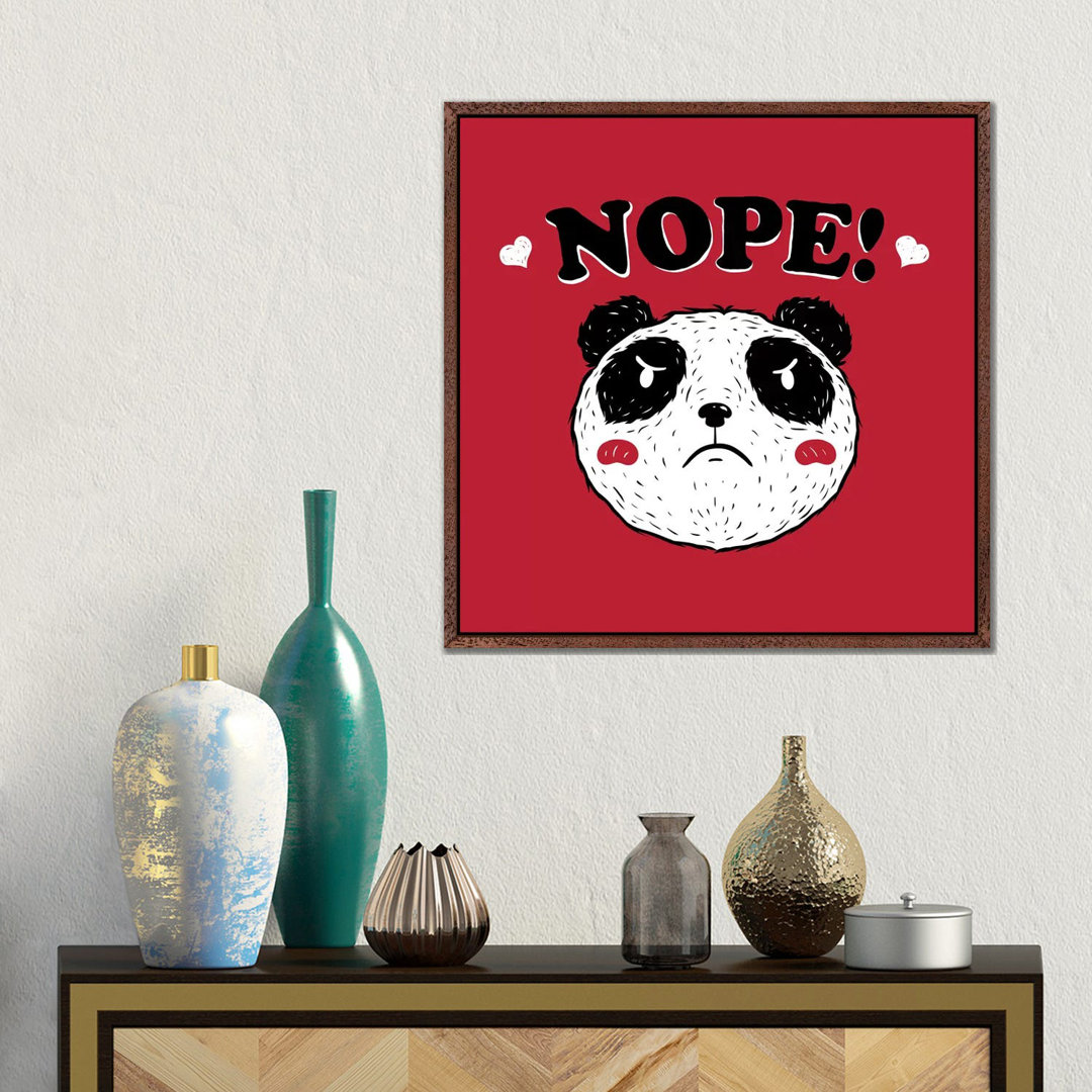 Nope Panda von Tobias Fonseca - Galerie-verpackte Leinwand Giclée auf Leinwand