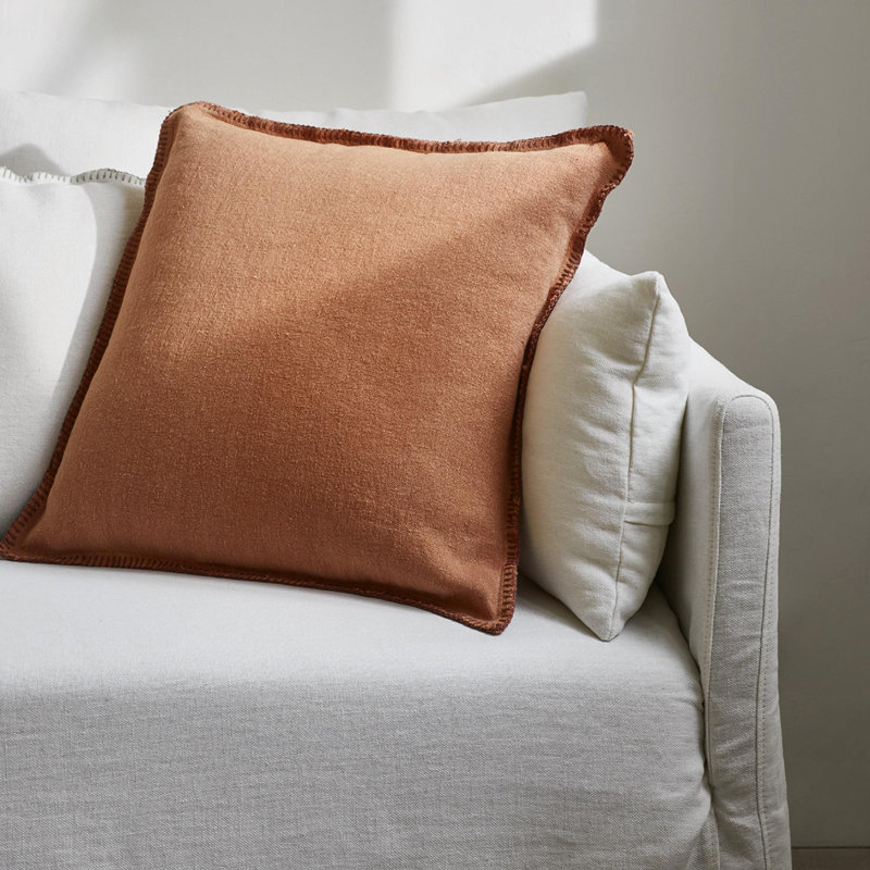 Nino Square Cushion Cover, Brick