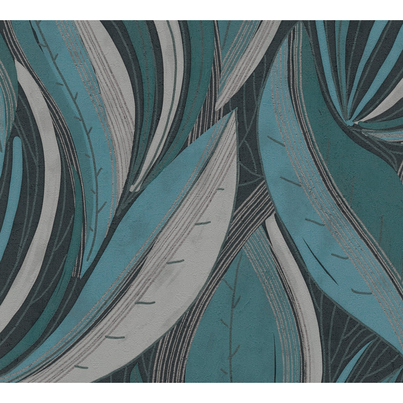 Galerie Horizon Flowing Leaf Wallpaper, Blue