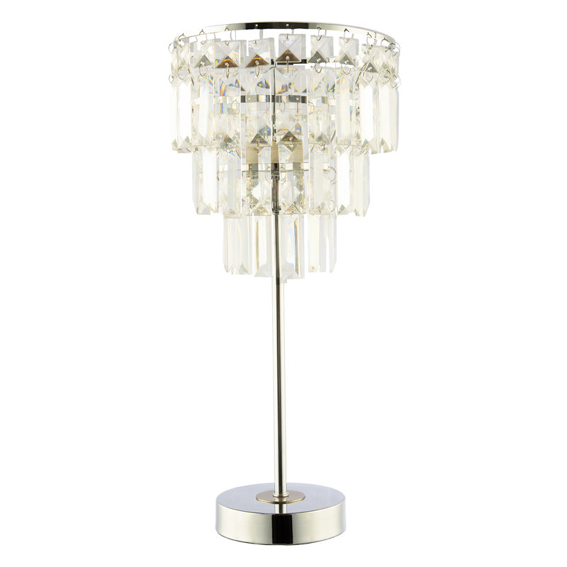 Modern Chrome Table Lamp with Clear Acrylic Decor Three Tier Waterfall Design by