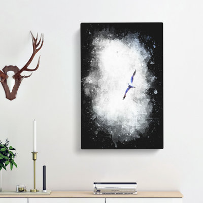 Flying Seagull Abstract - Wrapped Canvas