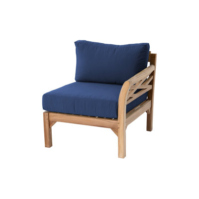 Chaise longue d'extérieur en teck avec coussins Sunbrella Monterey