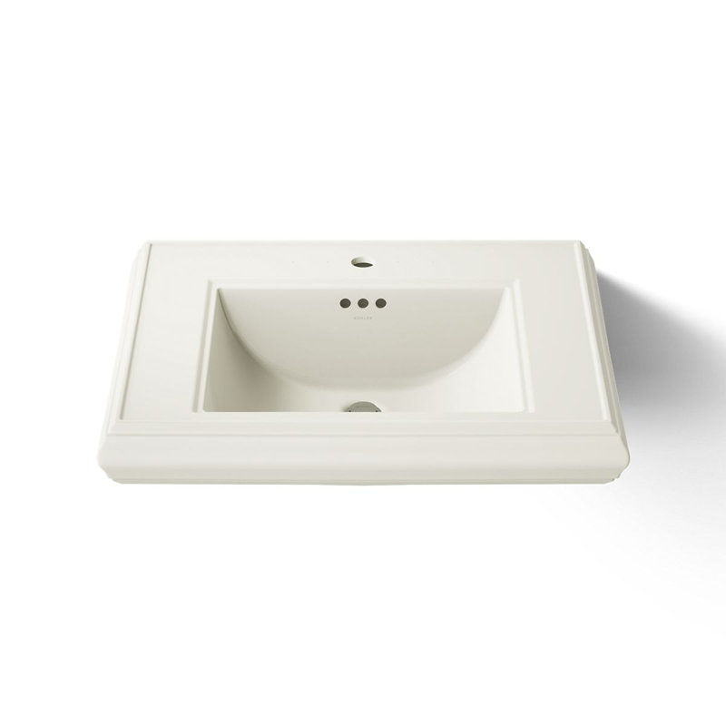 Memoirs® Rectangular Pedestal Bathroom Sink with Overflow, Biscuit, Single Hole Faucet