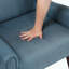 Chaise d'appoint moderne à oreilles rembourrée bleue 1pc-675437846
