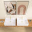 Lavabo de salle de bain mural en céramique rectangulaire encastrable blanc avec lavabo intégré pour salle de bain 22,5 "x P 17,5"